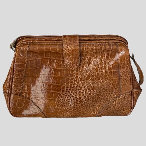 Made in Korea snake skin clasp open brow bag crossbody - Picture 1 of 6